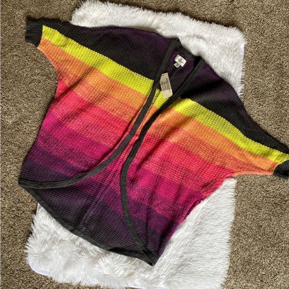 American Eagle Multi Color Sweater Cardigan Open Front NEW Women’s Size XXS
